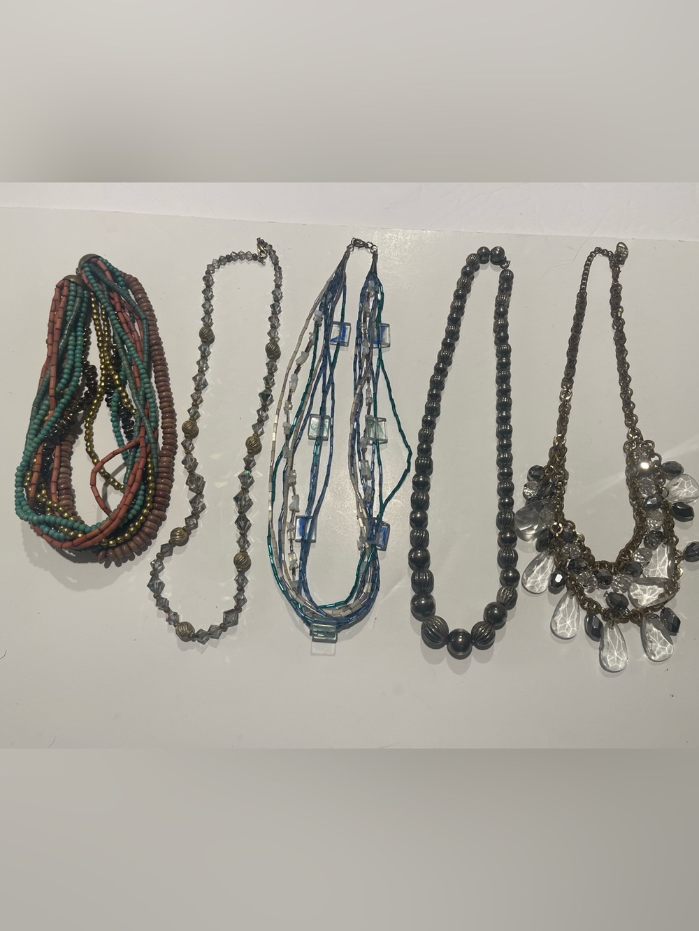 Vintage jewelry bundle Multi-Strand Blue Glass Beaded Necklace - Women Jewelry
